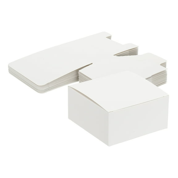 Uxcell Gift Boxes with Lids, 15Pcs 3.15x3.15x1.57 inch Paper Boxes Kraft White