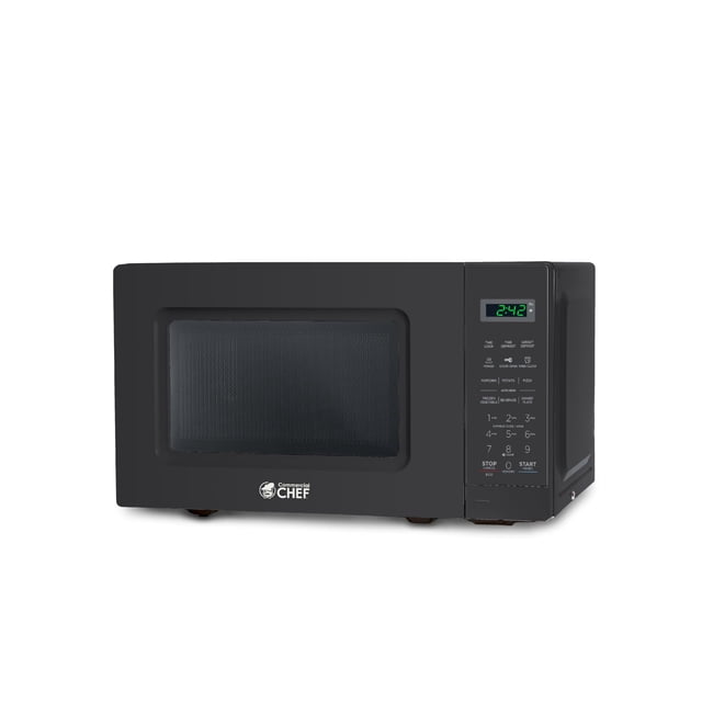 COMMERCIAL CHEF Microondas de 0.7 pies cúbicos con 10 niveles de potencia, microondas de 700 W con pantalla digital, microondas de encimera con cerradura de puerta de seguridad para niños, programable