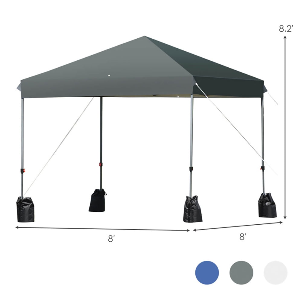 Aimee Lii 8' x 8' Outdoor Pop up Canopy Tent with Roller Bag, Gazebo Tent for Party Wedding BBQ Events, Gray Aimee Lii 8' x 8' Outdoor Pop up Canopy Tent with Roller Bag, Gazebo Tent for Party Wedding BBQ Events, Gray