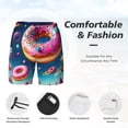 thumbnail image 5 of Lsque Mens Swim Trunks Starry Sky Colorful Donut Pattern - Bathing Suit Compression Liner - Beach Swim Shorts Swimwear - (S-3XL) - Stretch Quick Dry -Small, 5 of 9