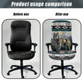 thumbnail image 4 of Renewold American Tribal Wolf Mountain Grey Office Chair Cover Spandex Computer Desk Chair Cover Anti-slip Decorative High Back Chair Slipcover with Elastic Bottom Home Office Decor, L, 4 of 7