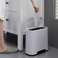 thumbnail image 3 of Abbracc Double Barrel Trash Sorting Bins Organizer Basket Gray, 3 of 9