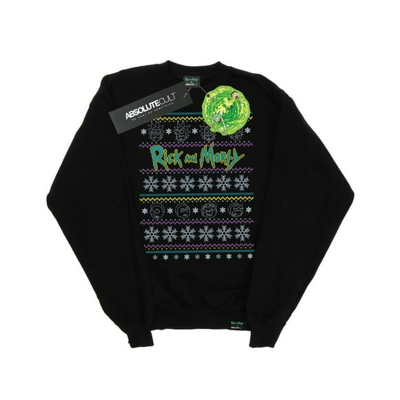 Rick And Morty Chandail Molletonné pour Hommes avec Visages de Noël