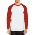 thumbnail image 4 of SLM Men's Long Sleeve Cotton Baseball Raglan Tee Shirt Jersey -White/Red-Medium, 4 of 5