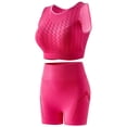 thumbnail image 2 of AUNVITO Women's Solid Color Yoga Sports Bra and Shorts Set Sleeveless Racerback Seamless Support for Athletic Fitness Outdoor Running, 2 of 4