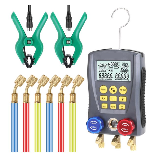 Manomètre Numérique de Pression de Vide, Testeur de Réfrigération, Kit d'Outils de Test de Température de Climatisation, Grand Utilisation