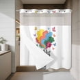 thumbnail image 4 of Abstract Giraffes No Hook Shower Curtain with Snap in Liner Colored Heart Paint Red Blue Yellow Pink Butterfly Waterproof Bathroom Shower Curtain with See Through Top Window for Bathtub 72" x 72", 4 of 9