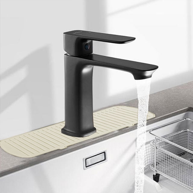 BAOPAI Silicone Sink Faucet Mat Splash Guard and Draining Pad with Fast Drain Design to Prevent Water Splashes and Keep Countertop Dry for Kitchen and Bathroom Organization