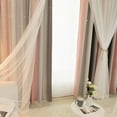 thumbnail image 5 of Braveheart Hollow Star Design Double Layer Window Curtain Gauze Light Transmitting Curtain Light Blocking Drape 1x2m Rod Type, 5 of 5