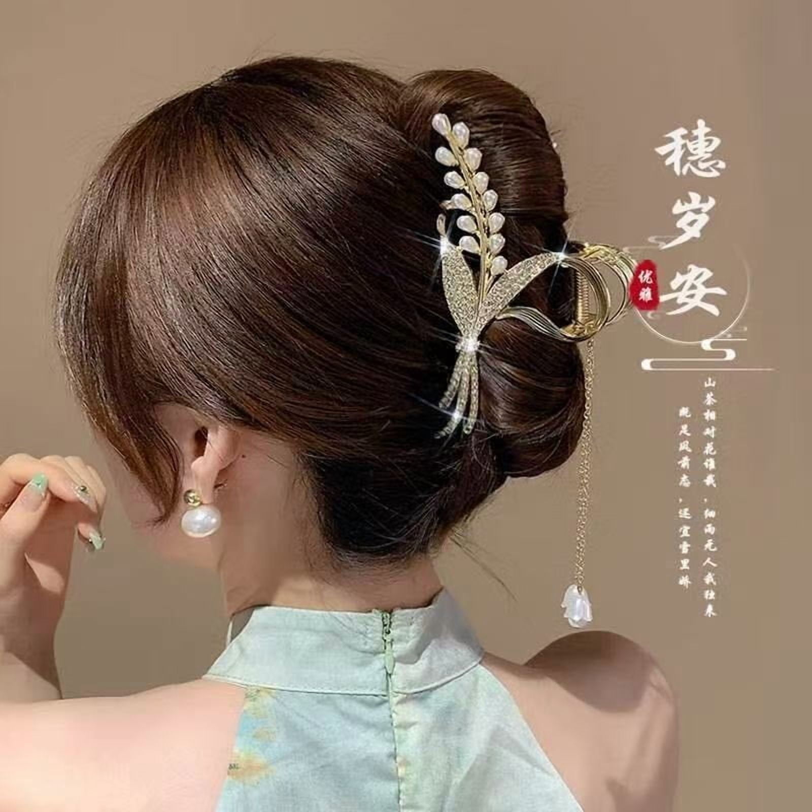 Wheat Ear Hair Clip Shark Claw Clip for the Back of the Head Floral Hair Accessories New Year Gift Set for Girlfriend