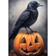 thumbnail image 1 of Crow Witch Ghost, póster de fondo de Halloween, impresión gótica, Academia oscura, pintura en lienzo, arte de pared, imagen para habitación, decoración del hogar, 1 of 4