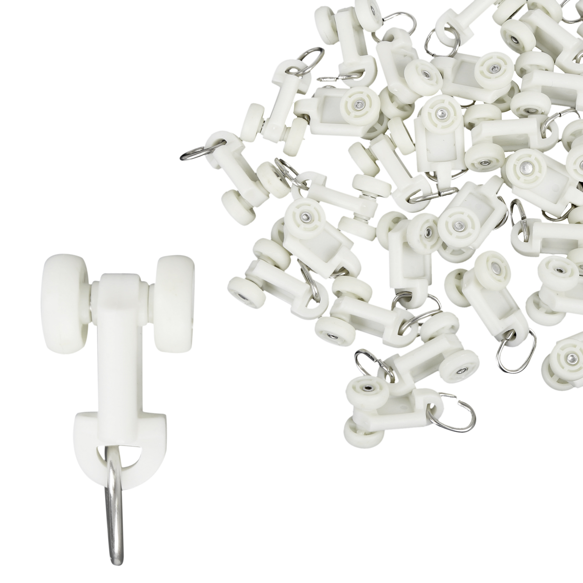 30pcs Plastic Car Curtain Track Rollers Window Curtain Wheel for RV