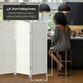 thumbnail image 5 of Red Lantern 4 ft. Short Diamond Weave Fiber Folding Screen - White - 8 Panel, 5 of 7