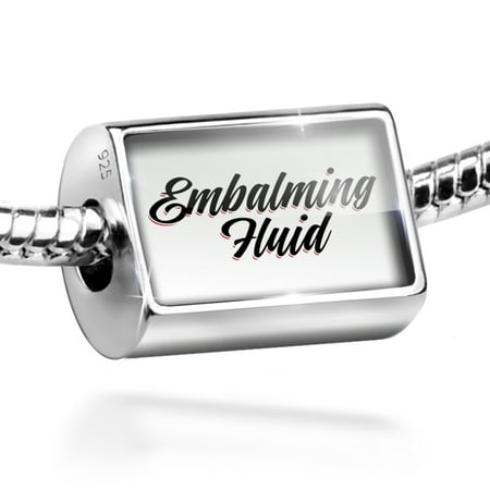 Neonblond Charm Vintage Lettering Embalming Fluid 925 Sterling Silver Bead