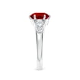 thumbnail image 5 of ANGARA Lab Grown 2.1 Ct Round Ruby Engagement Ring with Lab Diamonds for Women in 925 Sterling Silver (Size-8mm) | July Birthstone, Birthday, Anniversary, Jewelry Gift for Women | Lab-Grown Ruby Ring, 5 of 7