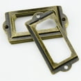 thumbnail image 4 of 12PCS Antique Brass Metal Label Pull Frame Handle File Name Card Holder for Furniture Cabinet Drawer Box Case Bin, 4 of 9