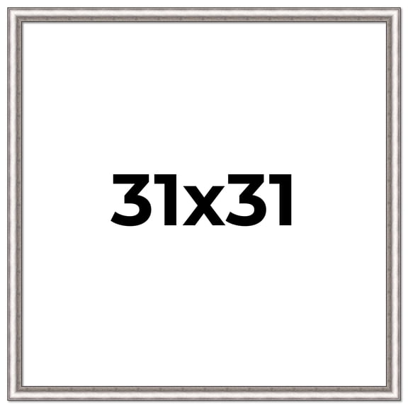 31x31 Frame Silver Real Wood Picture Frame Width 1.25 Inches | Interior Frame Depth 0.5 Inches |