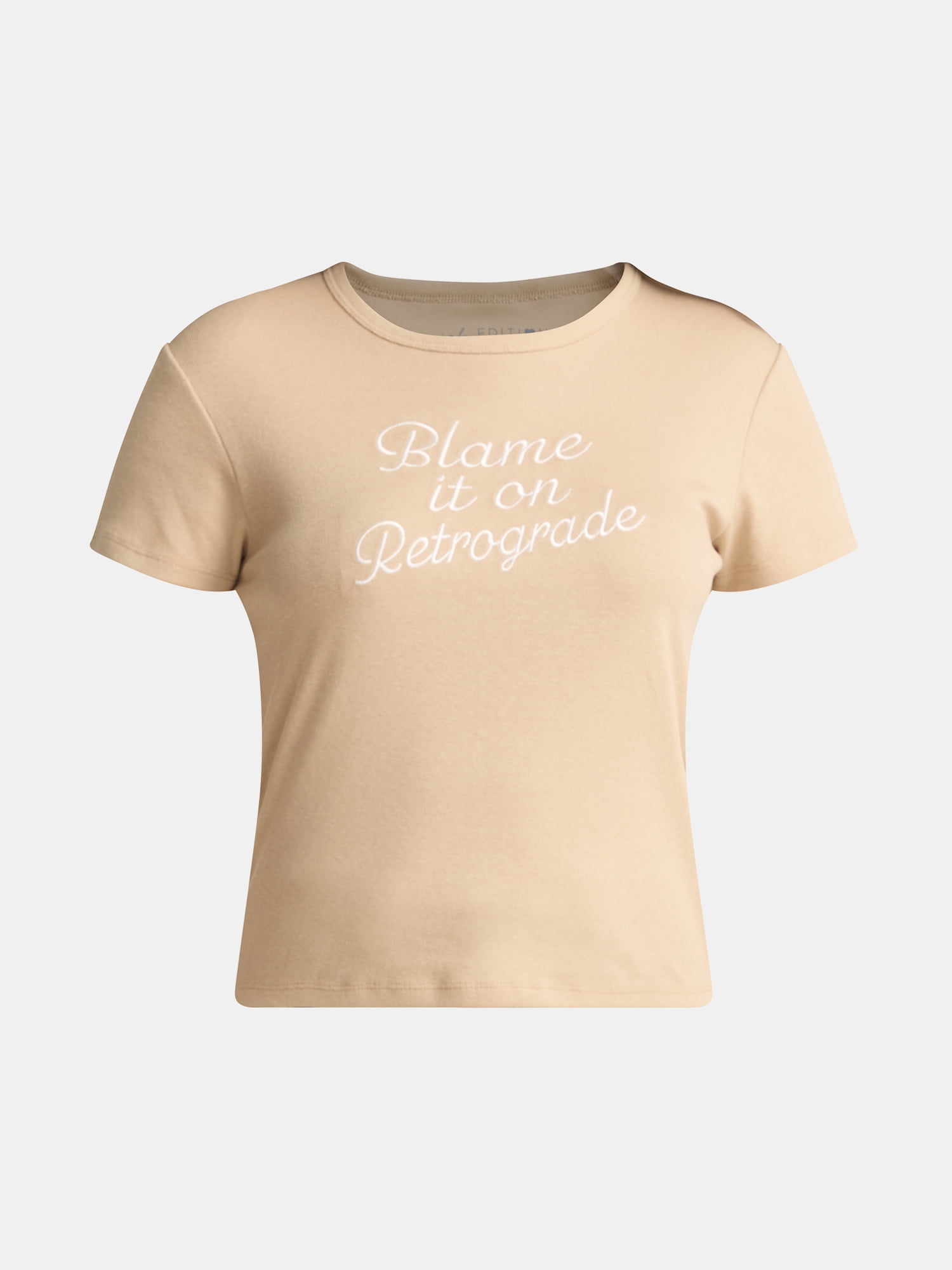 Cactus and Pearl Women's Blame It On Retrograde Graphic Tee, Sizes XXS-2XL