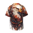 thumbnail image 6 of Lsque Colorful Abstract Eagle print Men's Cuban Collar Short Sleeve Shirt Summer Beachwear Casual Button Down Fashionable Vacation Leisure Shirt-Medium, 6 of 7