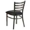 thumbnail image 6 of Flash Furniture HERCULES Series Silver Antique Finish with Clear Coat Ladder Back Metal Restaurant Chair - Black Vinyl Seat, 6 of 12