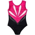 thumbnail image 5 of TiaoBug Kids Girls Gymnastics Tumbling Leotards One Piece Sparkly Ballet Sleeveless Cutout Back Bodysuit Hot Pink 10, 5 of 6