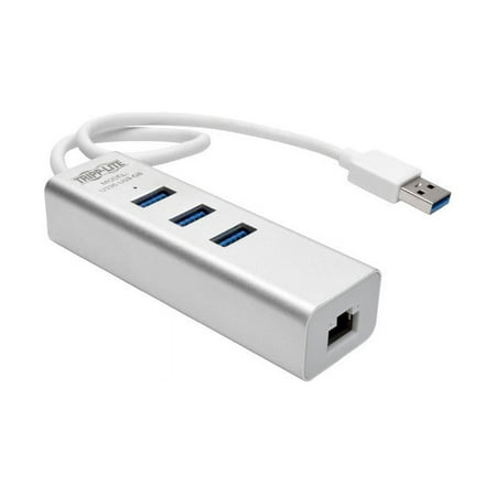 Tripp Lite USB 3.0 SuperSpeed to Gigabit Ethernet (GbE) NIC Network Adapter with 3 Port USB 3.0 Hub, USB Type-A (U336-U03-GB)