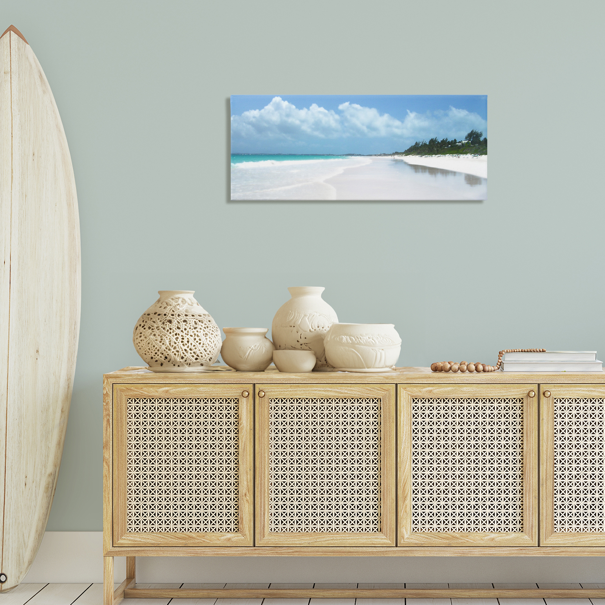 Stupell Industries Pink Sands Shore Landscape Photography Gallery Wrapped Canvas Art Print Wall Art, 40 x 17