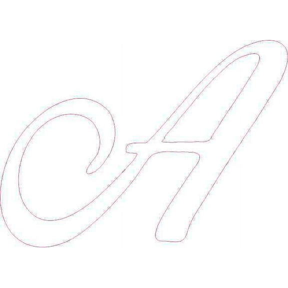 4in x 3in White Cursive A Monogram Sticker Vinyl Truck Window Car Stickers
