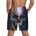 thumbnail image 4 of Uemuo Modern Abstract Colorful Skull Pattern Mens Swim Trunks Quick Dry Board Shorts with Mesh Lining, Stretch Beach Shorts Quick Dry No-Chafing Board Shorts-Medium, 4 of 9