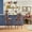 Grey, variant on iNSPIRE Q Roseann Traditional Brown Finish Linen Swivel Bar Height Bar Stools, Dark Grey