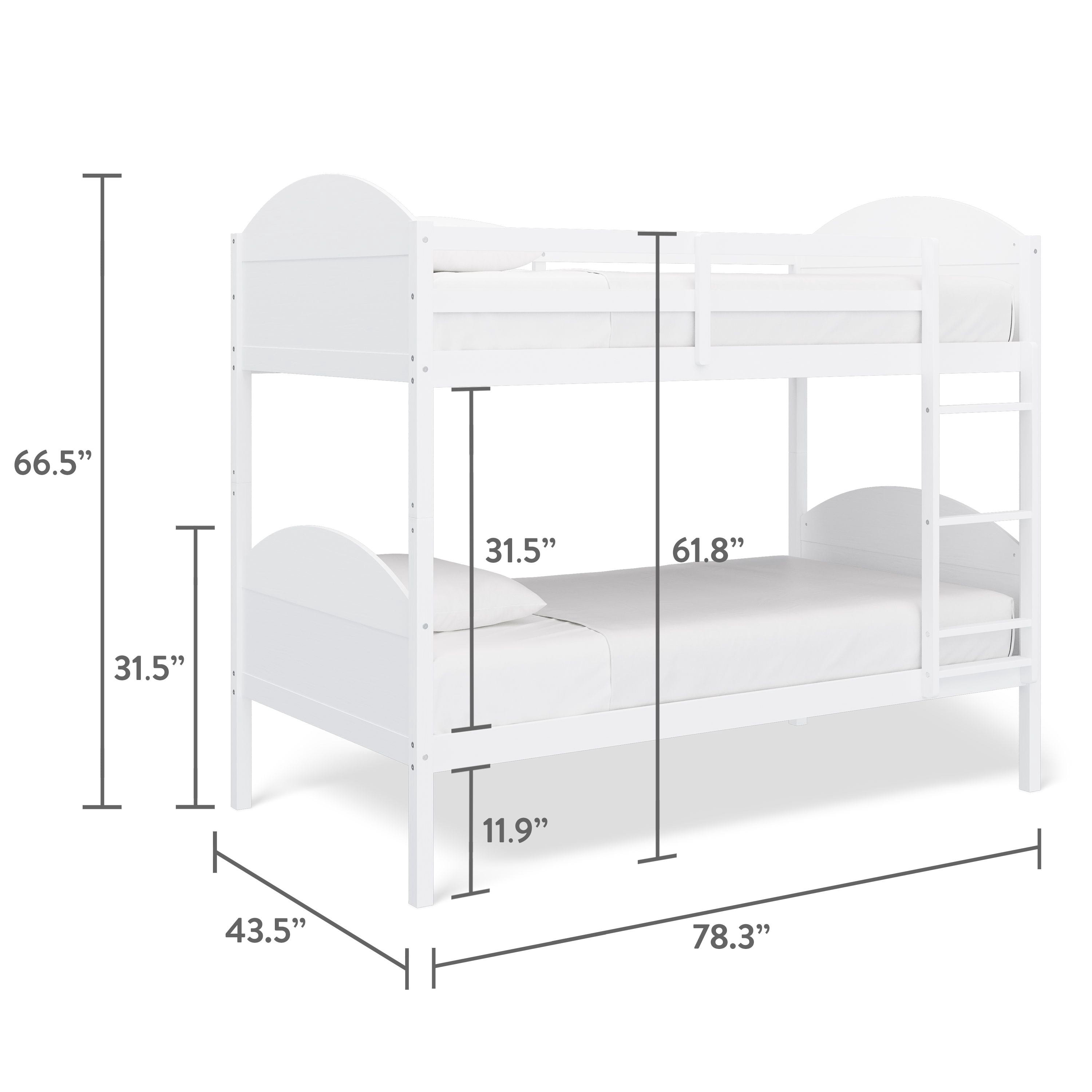 Mainstays Kids Wood Twin-over-Twin Bunk Bed, White