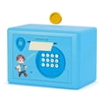 thumbnail image 1 of Alcancía para Niños, Caja de Ahorro de Dinero con Contraseña y Huella Dactilar, Cajero Automático Seguro para Monedas, Regalo de Cumpleaños, Color Azul, 1 of 5