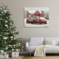 thumbnail image 2 of Tree Farm Red Truck Wintery Snow Flurries Transportation Painting Gallery-Wrapped Canvas Print Wall Art, 2 of 7