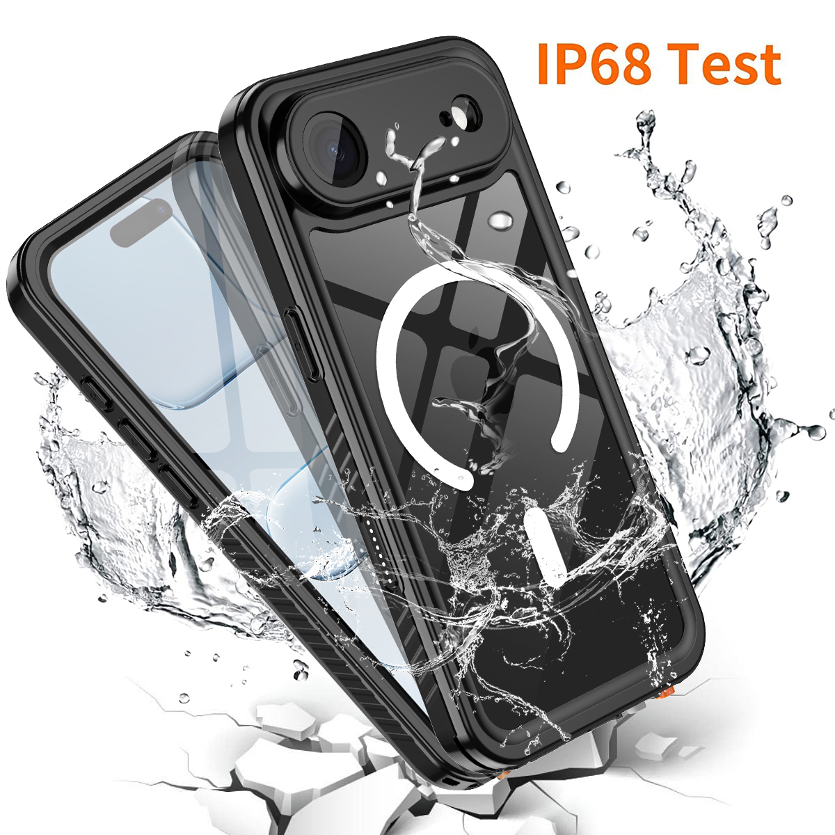 Casetego for iPhone Air Waterproof Case,Compatible with Mag-safe,with Built-in Screen Protector Full-Body Snowproof,Dustproof and Shockproof Protective Magnetic for iPhone Air 2025 Phone Case,Black