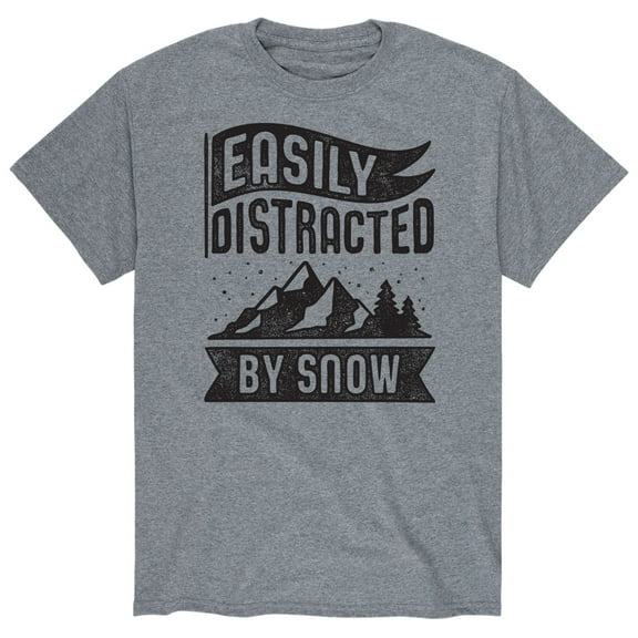 Instant Message - Easily Distracted By Snow - Men's Short Sleeve Graphic T-Shirt