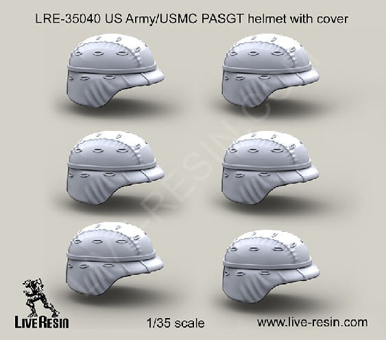 Live Resin 35040 x 1/35 US Army PASGT Helmet w/Cover