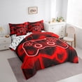 thumbnail image 3 of Erosebridal Teenager Gamepads Bedding Sets Twin Size,Video Game Comforter Sets with Sheets,Geometric Theme Bed in a Bag Twin size,Microfiber Gamer Bedroom Decorative,Reversible,7-Piece, 3 of 6