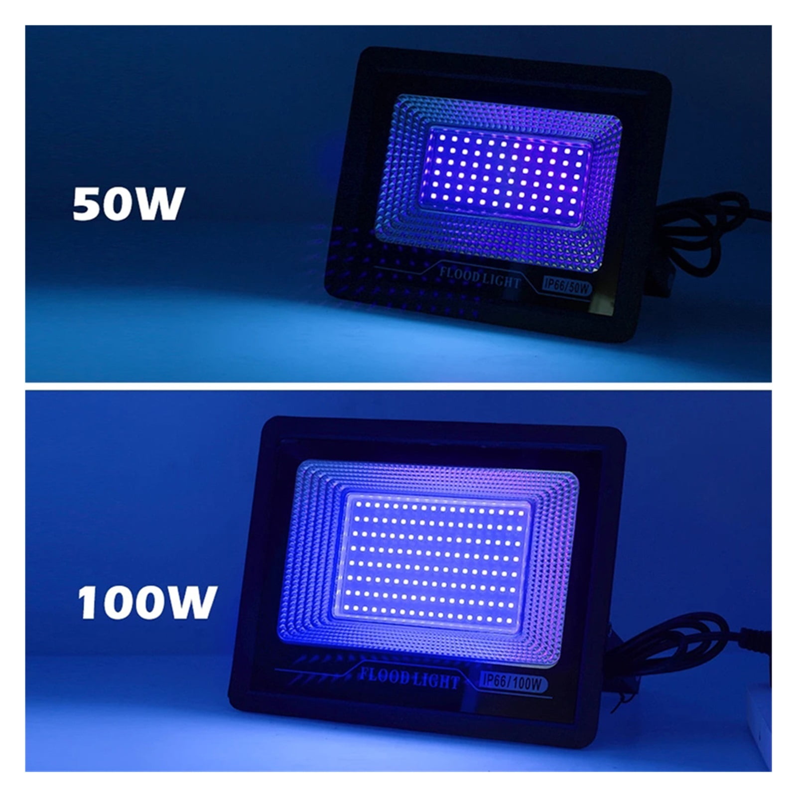 50W 100W LED UV Floodlight Halloween Party Ambient Light 395nm 400nm IP66 Waterproof Ultraviolet Fluorescent Stage Lamp ,Save Energ