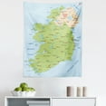 thumbnail image 1 of Ireland Map Tapestry, Demonstration of Irish Region European Travel Guide Elements, Fabric Wall Hanging Decor for Bedroom Living Room Dorm, 5 Sizes, Pale Blue and Multicolor, by Ambesonne, 1 of 1
