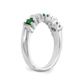 thumbnail image 6 of 14K White Gold Ring Band Wedding Diamond Round Emerald Green, 6 of 7
