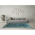 thumbnail image 3 of Ahgly Company Indoor Square Oriental Light Blue Traditional Area Rugs, 6' Square, 3 of 4