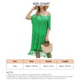 thumbnail image 4 of Vestido de traje de baño de punto con borlas y dobladillo calado con cuello en V para mujer, 4 of 6