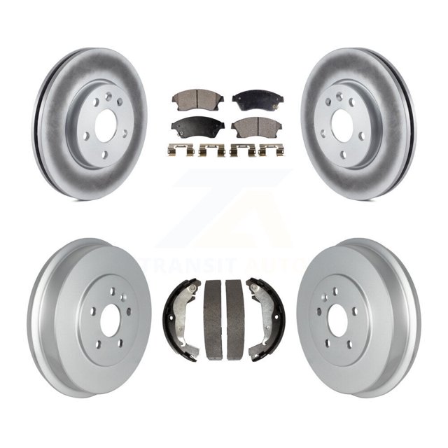 Transit Auto Front Rear Coated Disc Brake Rotors Ceramic Pads and Drum Kit for Car Chevrolet Cruze Limited KGT-102500