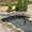 Style A-Black, variant on Kinbor 8ft Outdoor Metal Garden Bridge, Garden Arch Footbridge w/ 2 Safety Patterned Siderails, Black