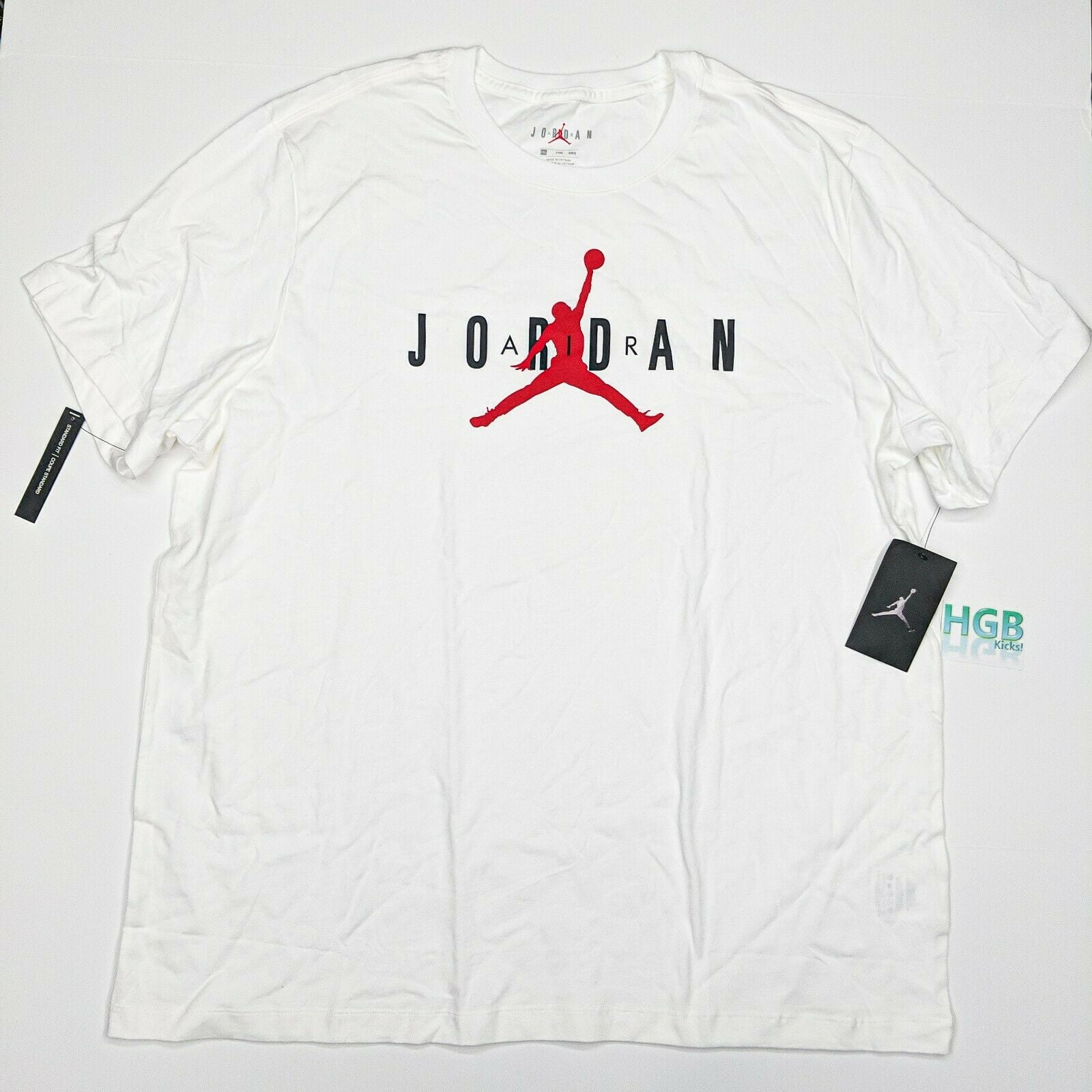 grey white and red jordan shirt