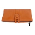 thumbnail image 4 of Cartera para mujer con bloqueo RFID, gran capacidad, cierre de cremallera, de piel sintética, estilo retro., 4 of 14