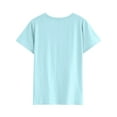 thumbnail image 4 of TWZH Women Daisy Print Crew Neck Short Sleeve Solid T-Shirt, 4 of 6