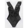 thumbnail image 4 of Women's V Neck One Piece Swimsuit Ruffled Lace Up Monokini, 4 of 5