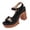 Black, variant on Beach Sandals, Woman Summer Sandals, Women's Block Heel Sandals, Platform Heel Sandals, Chunky Heel Shoes, Women Square Toe Studded Platform High Heel Sandal With Buckle Straps, Black 6
