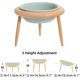 thumbnail image 2 of Ceramics Cat Bowl Adjustable Cat Food Bowl Kitty Bowl Raised Tilted Cat Water Bowl Pet Supplies Slanted Elevated Cat Bowl (600ml, Light Green), 2 of 4
